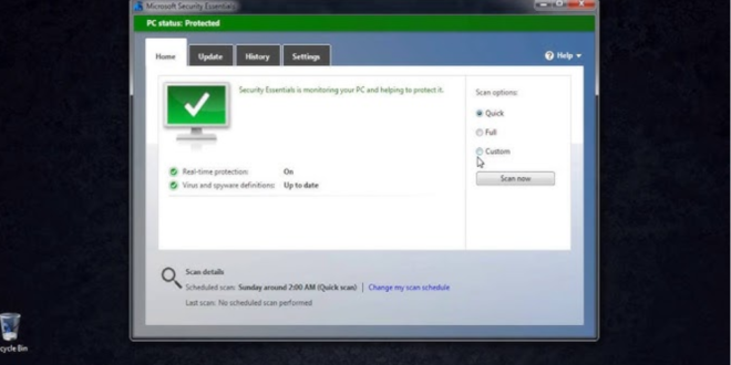 Cara Mengaktifkan Microsoft Security Essentials di Windows 7