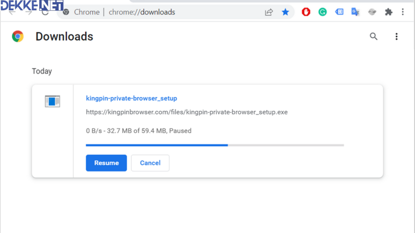 cara memperbaiki peringatan insecure download blocked di Chrome