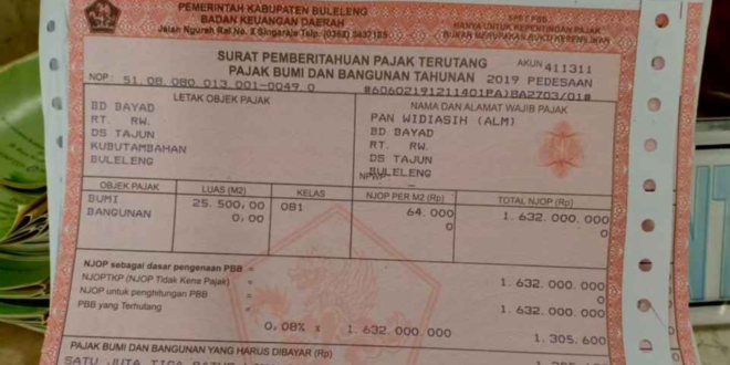 cara cek tunggakan PBB Kota Bandung