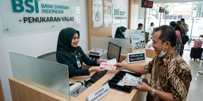 cara tukar uang Riyal ke Rupiah di BSI