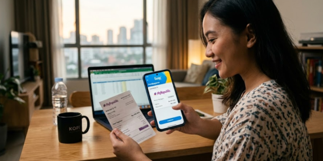 cara bayar tagihan MyRepublic lewat Livin Mandiri