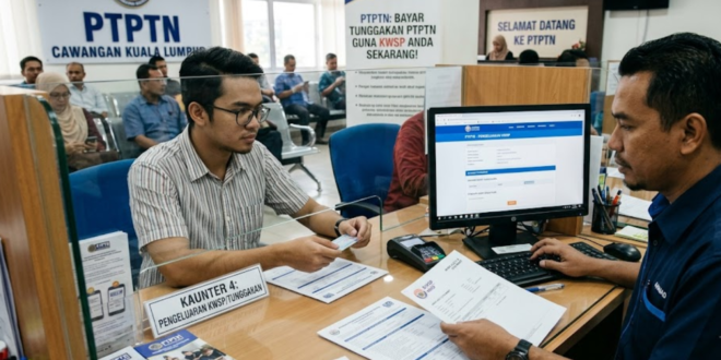 cara bayar tunggakan PTPTN guna KWSP